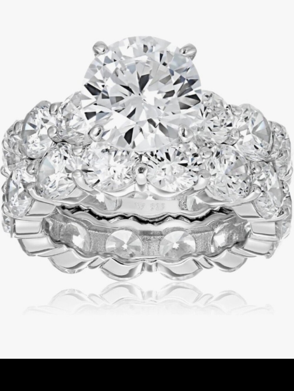 Charles J Winston Silver-Tone Clear Crystal Flower Cluster Ring Women's Jewelry